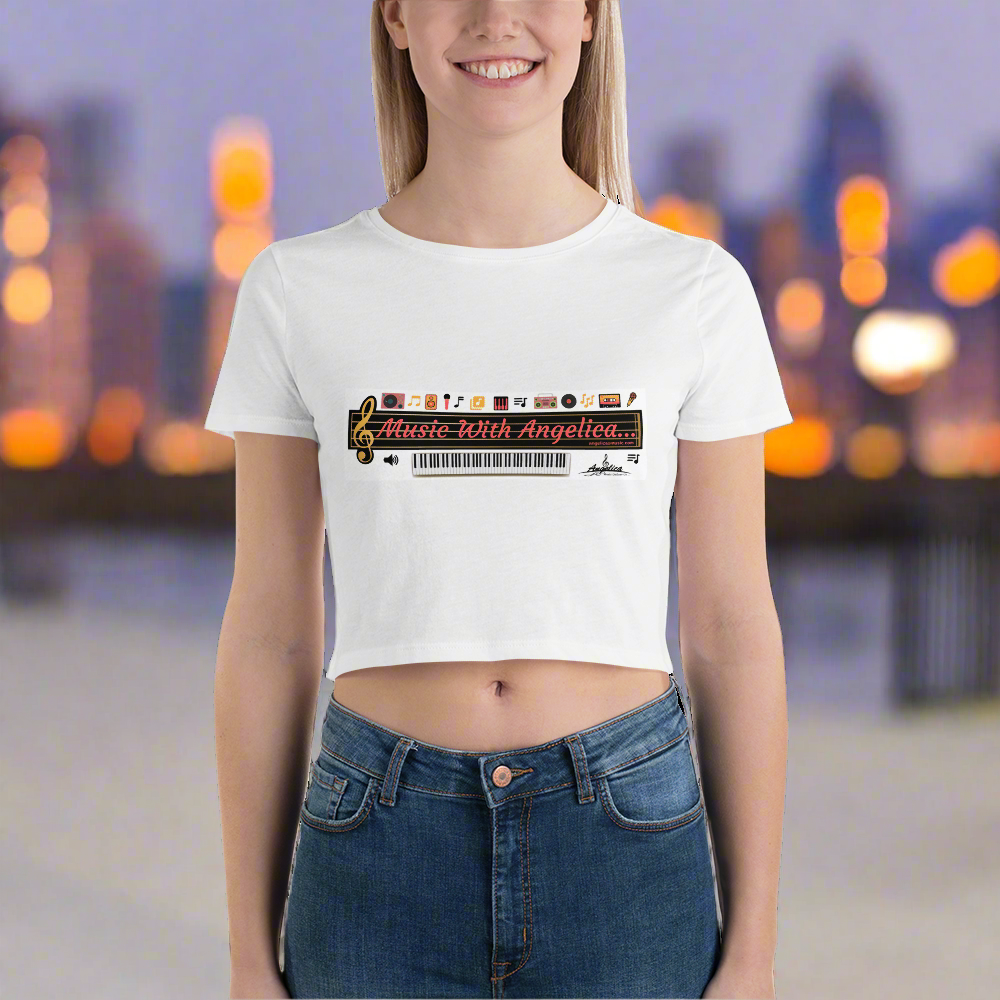 Angelica Crop Tee With Music Notes