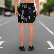 Load image into Gallery viewer, Angelica Mens Athletic Long Shorts - Music Print Design