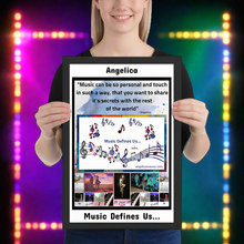 Load image into Gallery viewer, Angelica Framed Poster - &quot;Music Defines Us&quot; - Artwork