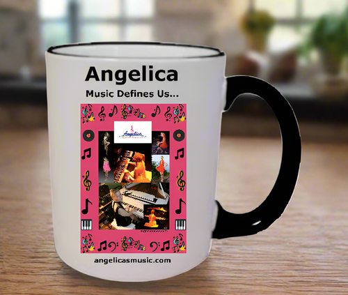 Angelica Coffee Mug - Featuring Black & White Deco