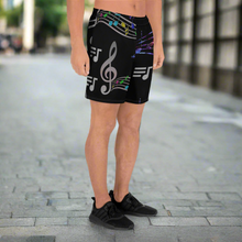Load image into Gallery viewer, Angelica Mens Athletic Long Shorts - Music Print Design
