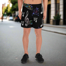 Load image into Gallery viewer, Angelica Mens Athletic Long Shorts - Music Print Design