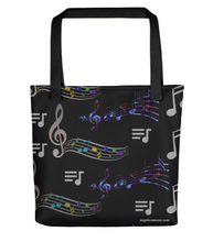 Load image into Gallery viewer, Angelica Tote Bag - Featuring All Over Music Print - angelicasmusic-com