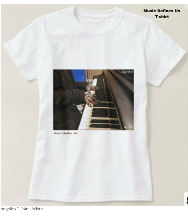 Angelica T-Shirt - Featuring Piano Keys - angelicasmusic-com