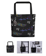 Load image into Gallery viewer, Angelica Tote Bag - Featuring All Over Music Print - angelicasmusic-com