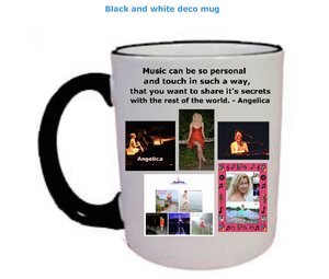 Angelica Coffee Mug - Featuring Black & White Deco - angelicasmusic-com