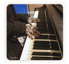 Load image into Gallery viewer, Angelica Coasters - Set Of 4 Featuring Angelica&#39;s Hands Wearing Leopard Gloves. - angelicasmusic-com