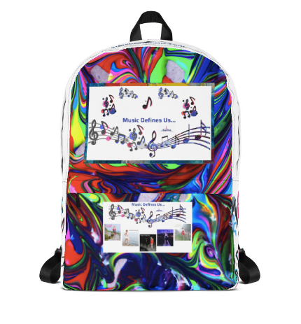 Angelica Backpack - Multicolored With Music Notes - Featuring Angelica's CD's - angelicasmusic-com