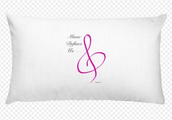 Angelica Pillow - Featuring Quote & Treble Clef - angelicasmusic-com