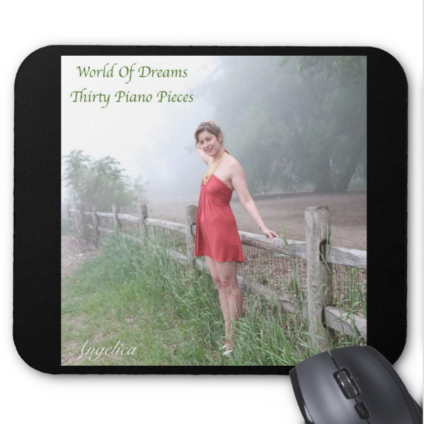 Angelica Mouse Pad - Featuring CD Artwork - World Of Dreams Thirty Piano Pieces (Black) - angelicasmusic-com