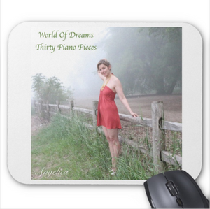 Angelica Mouse Pad - Featuring CD Artwork - World Of Dreams Thirty Piano Pieces (White) - angelicasmusic-com